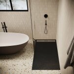 Stano. - receveur de douche 80 x 160 cm extra plat lucia en solicast surface ardoise noir