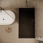 Stano. - receveur de douche 80 x 160 cm extra plat salvi en solicast surface ardoise noir