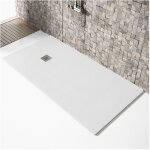 Stano. - receveur de douche 80x140cm extra plat madison en r�sine surface ardois�e blanc