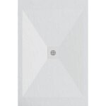 Stano. - receveur de douche 80x90 cm extra plat dexa en résine surface ardoisée blanc grille blanche Stano. - receveur de douche 80x90 cm extra plat dexa en résine surface ardoisée blanc grille blanche