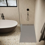 Receveur de douche 90 x 160 cm extra plat lucia en solicast� surface ardois�e gris