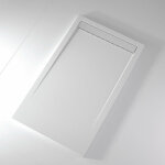 Stano. - receveur de douche 90x100 cm extra plat clever en r�sine surface ardois�e blanc