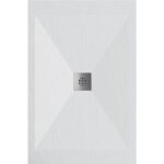 Stano. - receveur de douche 90x160 cm extra plat dexa en r�sine surface ardois�e blanc grille inox