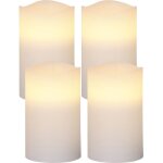 Star trading - bougies blocs led 'may', blanc naturel, cire v�ritable, lot de 4