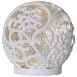 Star trading - boule  neige 'frost' avec motif flocon de neige, clairage led, batterie + minuterie, ...