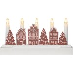 Star trading - chandelier led 'yuletide', motifs en bois, led, 5 flammes, batterie