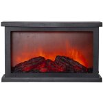 Star trading lanterne fireplace, lumi�re de chemin�e, noir, led, minuterie, jaune, d�coration, 30 cm