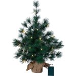 Star trading - sapin de no�l artificiel furu de petit sapin vert avec guirlande lumineuse led et minuterie ...