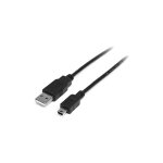 Com cable usb de 50cm pour appareil photo - 1x usb a male - 1x mini usb b male - adaptateur noir - startech ...