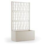 Bac a fleur ethica rectangulaire 80 cm avec treillis craie