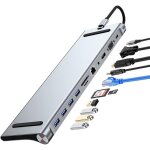 Station d'accueil usb c 11 en 1, covvy usb type c vers 4k 30 hz hdmi + vga, lecteur de carte sd / tf, ...