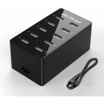 Station de charge usb, concentrateur de charge usb 50 w  10 ports, chargeur usb multi - ports avec dtection ...