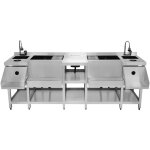 Station double compacte pour bar  cocktails en inox bac  glace isol vier robinet de mitigeur 360 ...