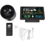 Station m�t�o connect�e 7, 5 pouces avec pluviom�tre et 3 capteurs sans fil - horloge intelligente avec ...