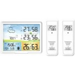 Station météo sans fil avec 2 capteurs extérieurs, horloge radio réveil intérieur et extérieur température ... Station météo sans fil avec 2 capteurs extérieurs, horloge radio réveil intérieur et extérieur température ...