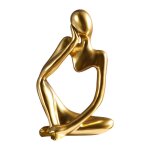 Statue abstraite en r�sine pour salon noir unique statues et sculptures (or)