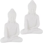Statue bouddha assis, lot de 2, 17 cm de haut, rsistante aux intempries et au gel, pour salon & jardin, ...