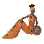 Statue cramique femme africaine assise cm21x10, 5h16, 5
