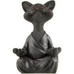Statue chat bouddha zen et heureux en meditation, idale pour dcoration intrieure et extrieure maison ...