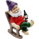 Statue de d�cor - nain de jardin sur chaise � bascule, nain de jardin amusant pour l'ext�rieur - figurine ...