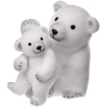 Statue d�corative en r�sine de deux ours polaires debout ? figurine mama ours avec ourson de 30 cm, atmosphera ...