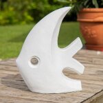 Wanda collection - statue design de jardin poisson petit modle blanc 50cm