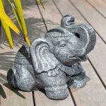Wanda collection - statue eléphant assis 40cm gris antique Wanda collection - statue eléphant assis 40cm gris antique