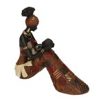 Statue femme africaine en rsine cm18, 5x6h17