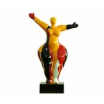 Statue femme bras lev�s coulures rouge / jaune h34 cm - lady drips 04