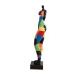 Statue femme multicolore en rsine - lady color