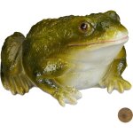 Statue grenouille figurine d�co jardin crapaud en pierre d�coration balcon terrasse �tang, vert - relaxdays ...