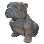 Statue jardin bulldog 45 cm - gris anthracite 45 cm