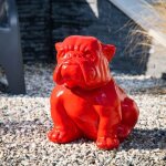 Wanda collection ? statue jardin bulldog rouge 40cm ? r�sine renforc�e ? d�coration moderne pour ext�rieur ...