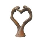 Jardinex - statue de jardin en pierre tristan et iseult c?ur - rouille 102 cm