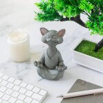 Galozzoit - statue de mditation statue de chat zen yoga dcoration figure rsine mditation yoga dcor ...