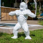 Wanda collection - statue origami gorille blanc 80 cm