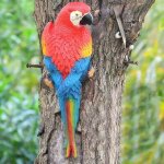 Statue de perroquet  suspendre, sculpture d'animal en rsine murale super raliste de 30, 5 cm pour ...