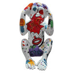 Statue singe mains sur les oreilles et dessins pop art h40 cm - rafiki Statue singe mains sur les oreilles et dessins pop art h40 cm - rafiki