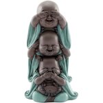 Statuette 3 bouddhas en polyrsine adultes rieurs