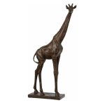 Paris prix - statuette dco 'girafe' 73cm marron