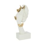 Statuette dco visage  papillons  54cm blanc