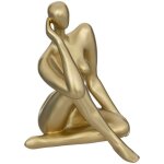 Statuette femme le collectionneur en rsine h25, 3cm dor atmosphera crateur d'intrieur