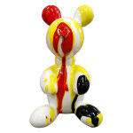 Meubletmoi - statuette nounours balloon blanc rouge jaune h13 cm - lotso drips 02