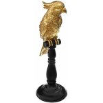 Statuette perroquet dor� h33cm atmosphera cr�ateur d'int�rieur