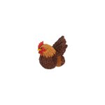 Statuette de poule � accrocher sur barri�re en polyr�sine - orange - l 21, 8 x l 12, 5 x h 17, 1 cm - ...