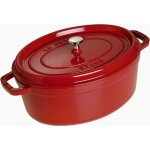 Staub - cocotte en fonte maille avec couvercle, tous feux dont induction, 6  7 personnes, ovale, 33 ...