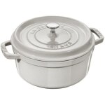 Staub cocotte ronde truffe blanche 28 cm fonte �maill�e