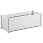 Stefanplast - bac a fleurs rectangulaire - finition en bois - 100x43xh35cm - 80l - blanc