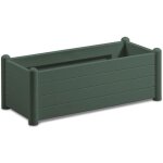 Stefanplast - bac a fleurs rectangulaire - finition en bois - 100x43xh35cm - 80l - vert fonce