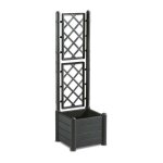 Stefanplast - bac a fleur carré italia avec treillis - 30l - plastique - anthracite Stefanplast - bac a fleur carré italia avec treillis - 30l - plastique - anthracite